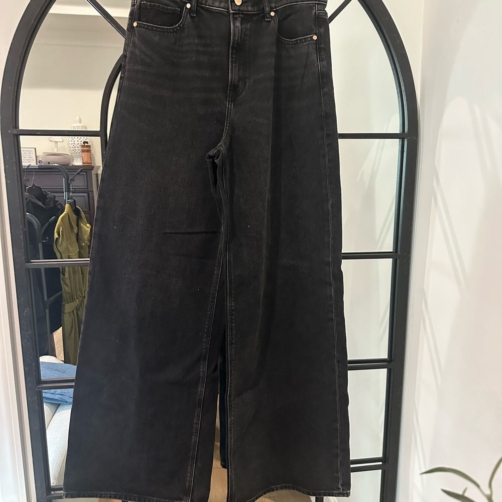 Express Black Flare Wide-Leg Jeans